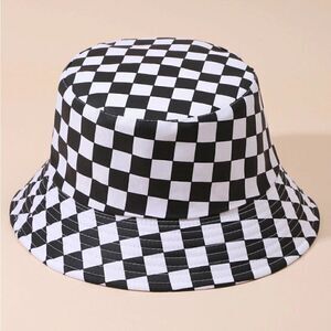 Black and White Plaid Bucket Hat